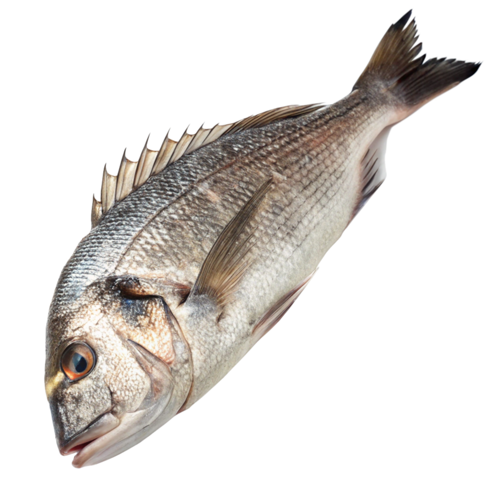 Closeup of a Freshly Caught GreyishBrown Fish with Visible Scales and Fins png