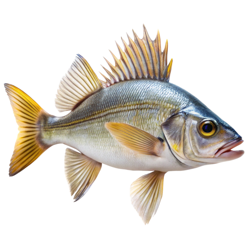 A Stunning Closeup of a GoldenStriped Spinyfin Fish with Detailed Fins and Scales png