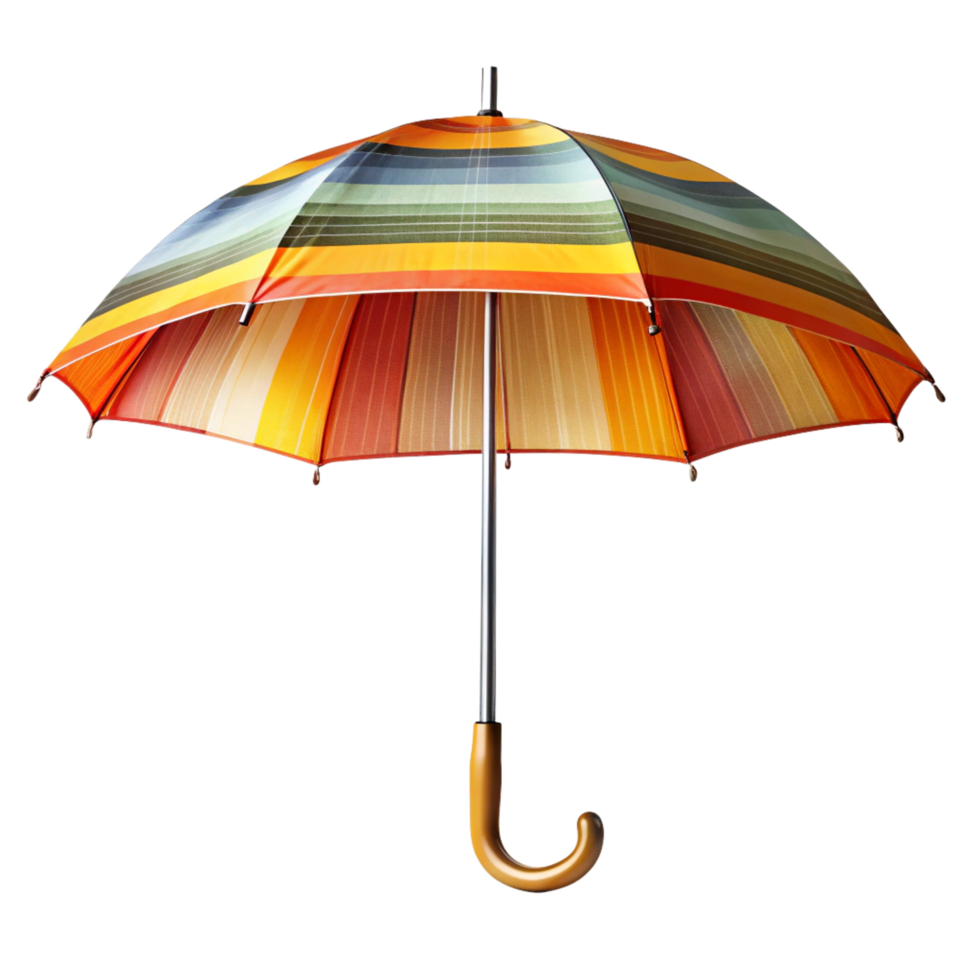 Striped Colorful Umbrella isolated on black background a vibrant accessory for rainy days png