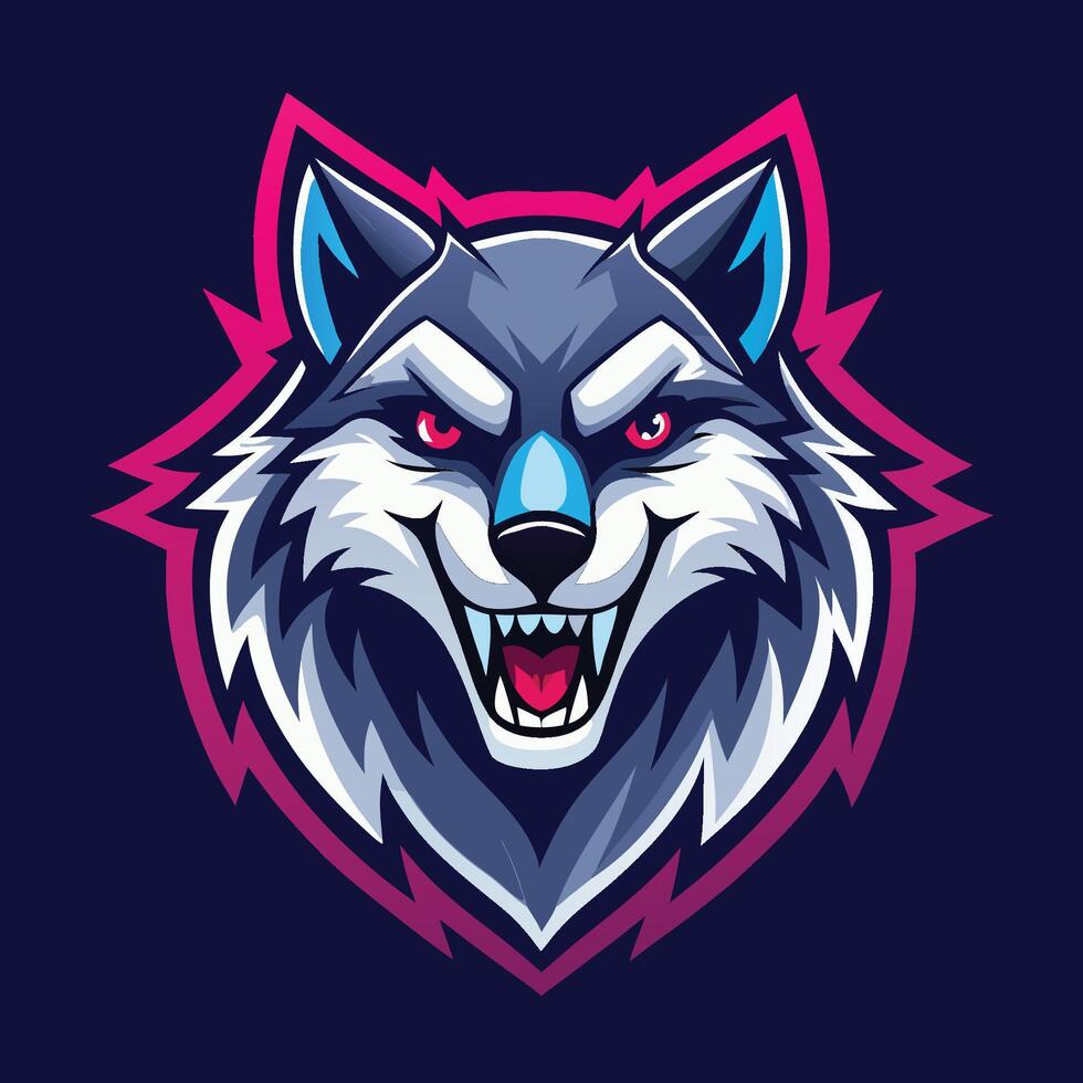 Modern Illustration of a Fierce Wolf Mascot Logo with Sharp Expressions vector