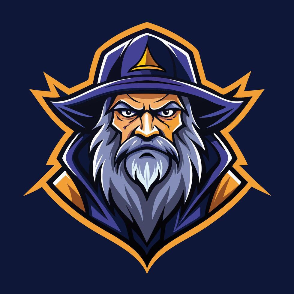 Captivating Wizard Mascot Logo with Modern Illustration vector