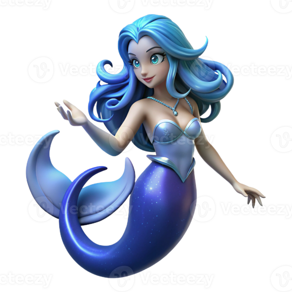 magnificent traditional A graceful siren with flowing blue hair and a mesmerizing voice, luring sailors to their doom, illuminated by the moonlight. Dark fantasy style genuine png