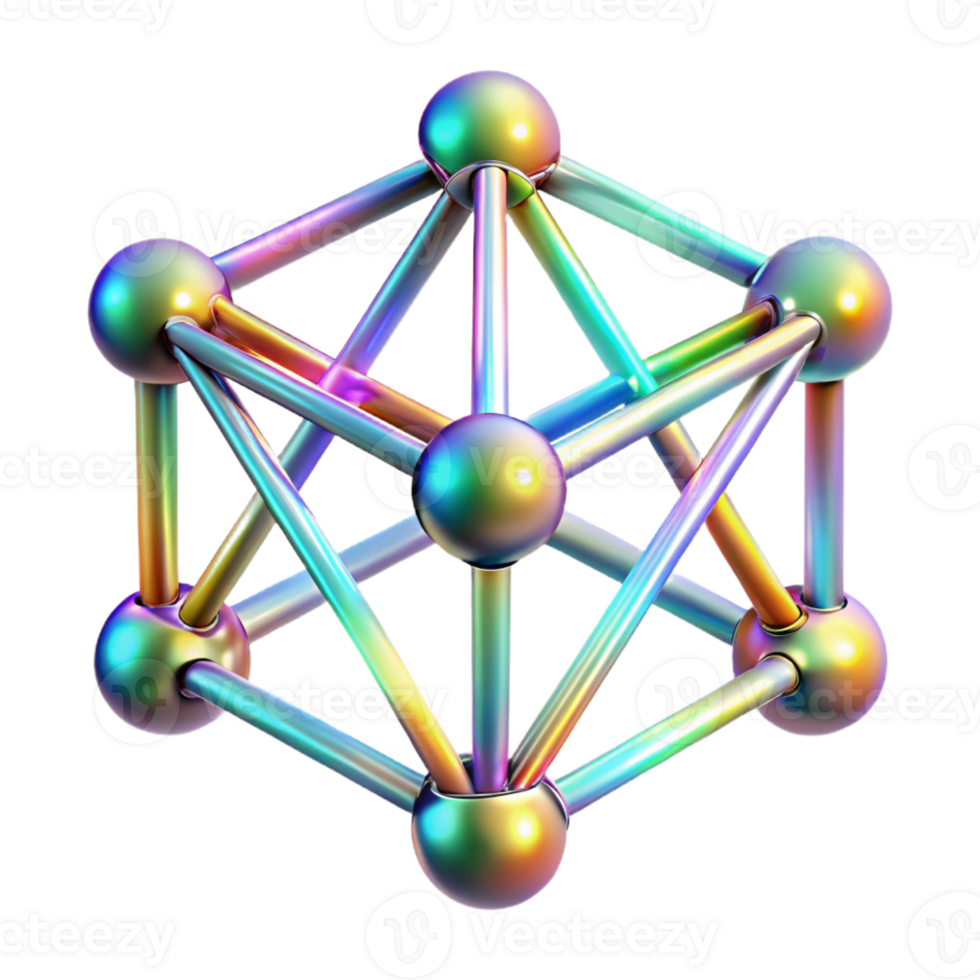 serene artistic A network of interconnected crystalline structures, refracting light in a rainbow spectrum, sharp focus, Art Deco style professional png
