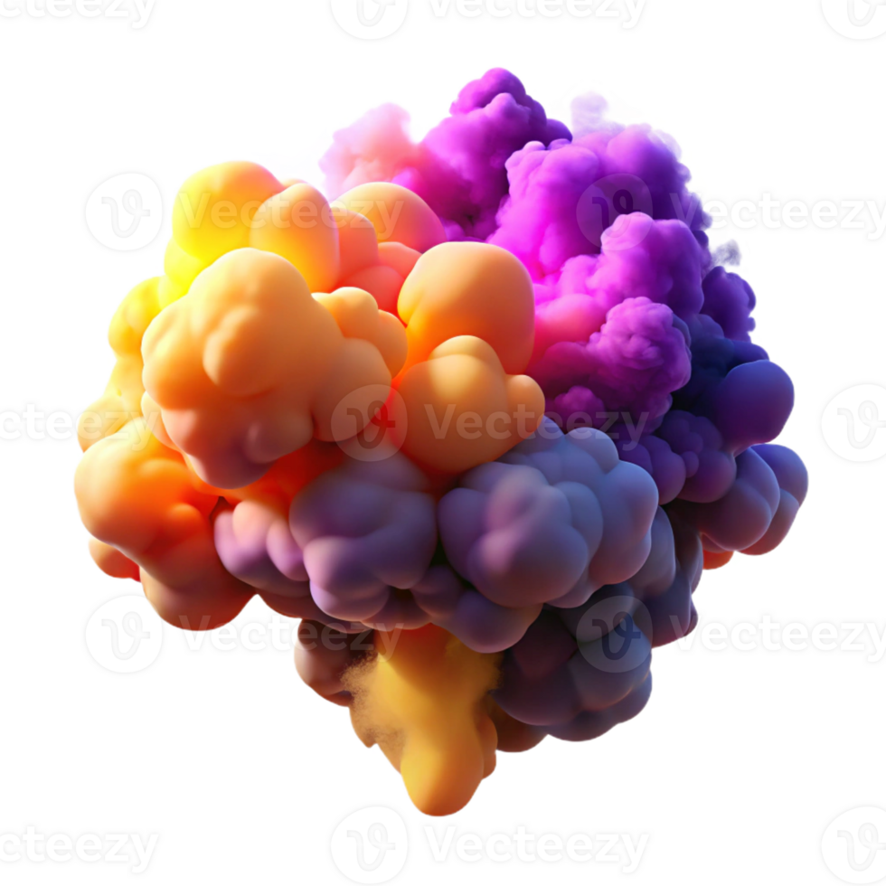magnificent artistic A cloud of colorful smoke, swirling and billowing in zero gravity, vibrant and dynamic, abstract expressionism style, lit by a hidden light source detailed png