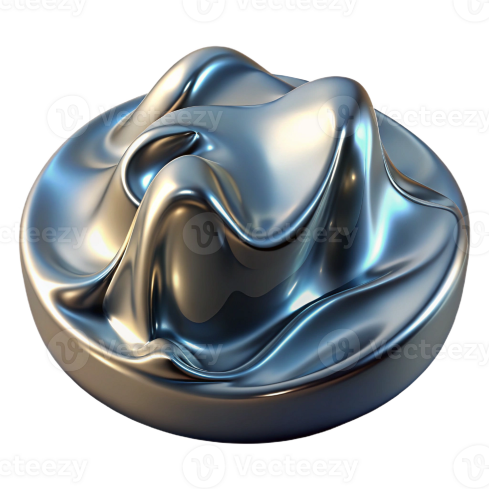magnificent modern A rippling surface of liquid metal, reflecting a distorted landscape, surreal and abstract, metallic and reflective, lit by a single, bright light source genuine png