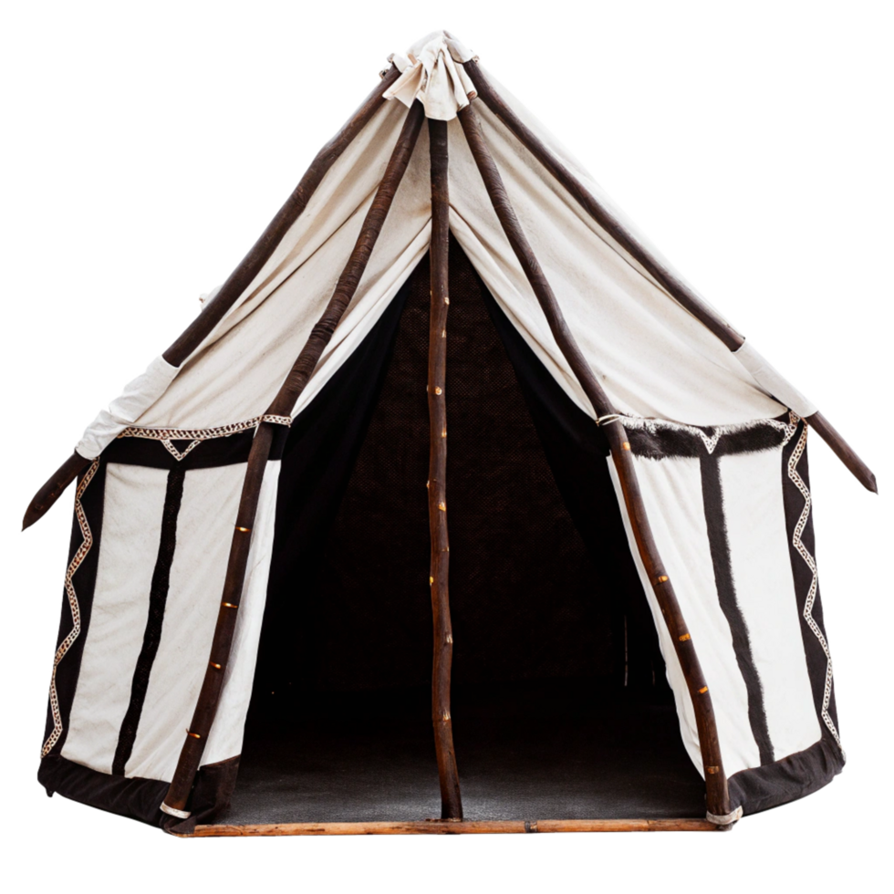 Authentic Replica of a Native American Teepee Tent for Camping and Display png