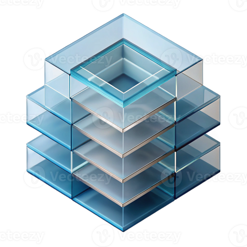 stunning minimalist A series of overlapping transparent layers, each with a different geometric pattern, creating a complex and layered effect, minimalist and geometric, brightly lit genuine png