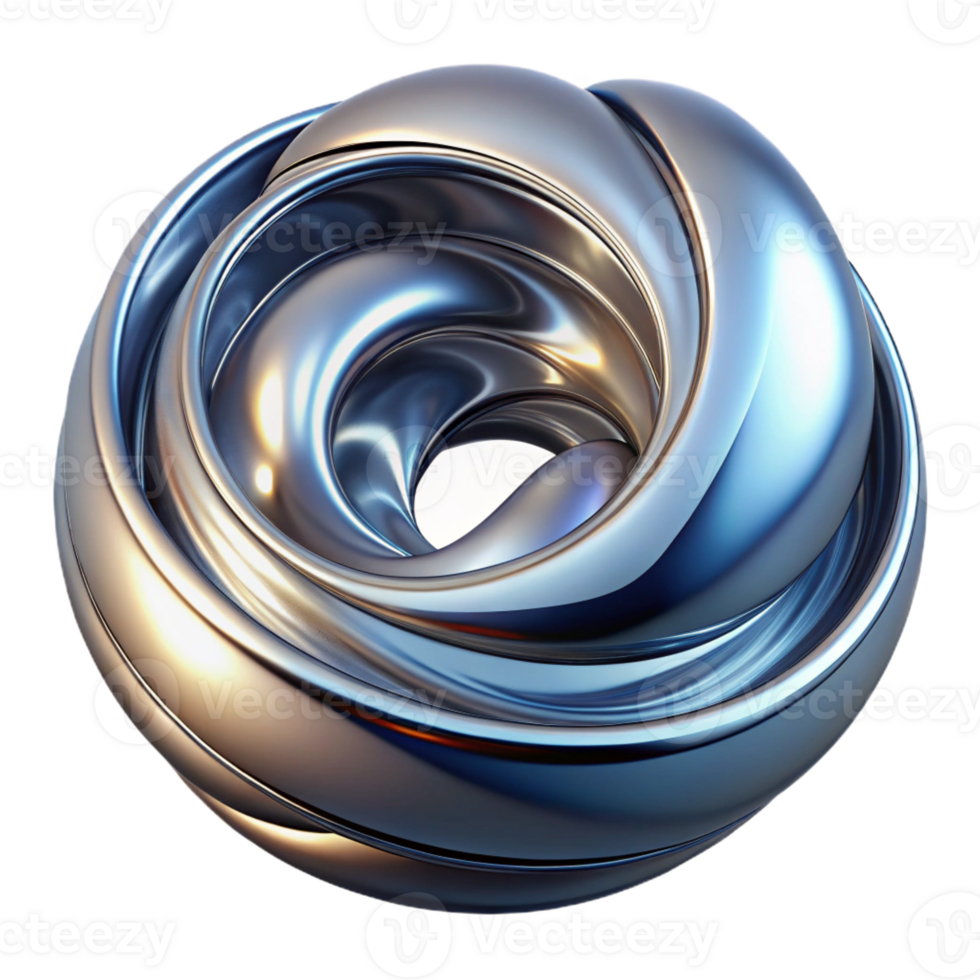 serene classic A dynamic flow of liquid metal, swirling and reflecting light, futuristic and abstract, metallic and reflective, brightly lit premium png