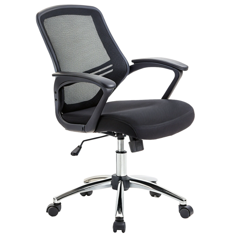 Modern Ergonomic Mesh Office Chair with Adjustable Height and Swivel Base png