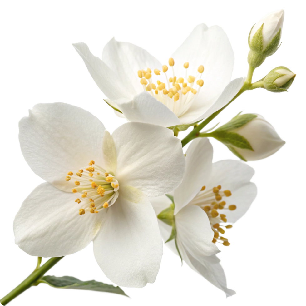 Closeup of Beautiful White Jasmine Flowers in Full Bloom png