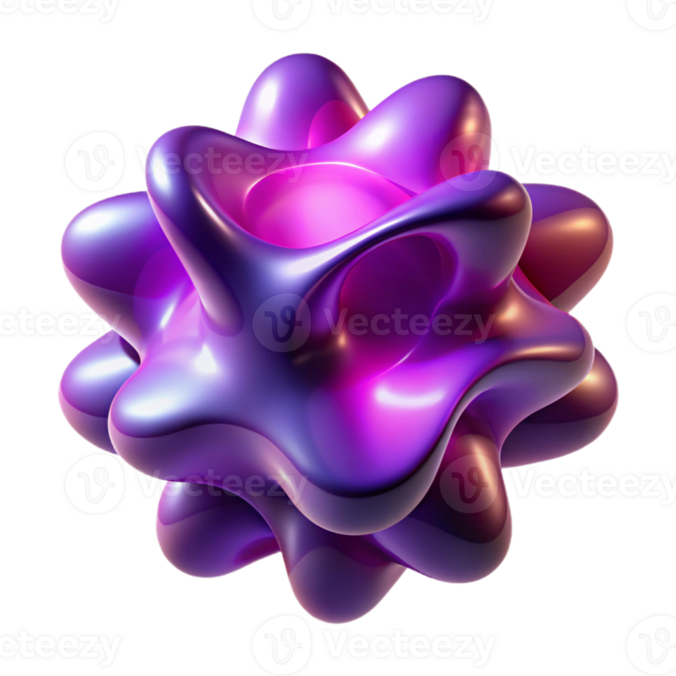 serene classic A fluid, amorphous shape shifting and morphing in shades of deep purple and magenta, illuminated by a pulsating, bioluminescent light, abstract expressionist style professional png