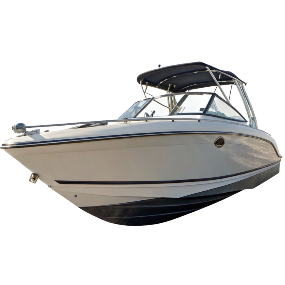 Luxury Motorboat Cruising the Open Waters A Stunning View of a Modern Powerboat png