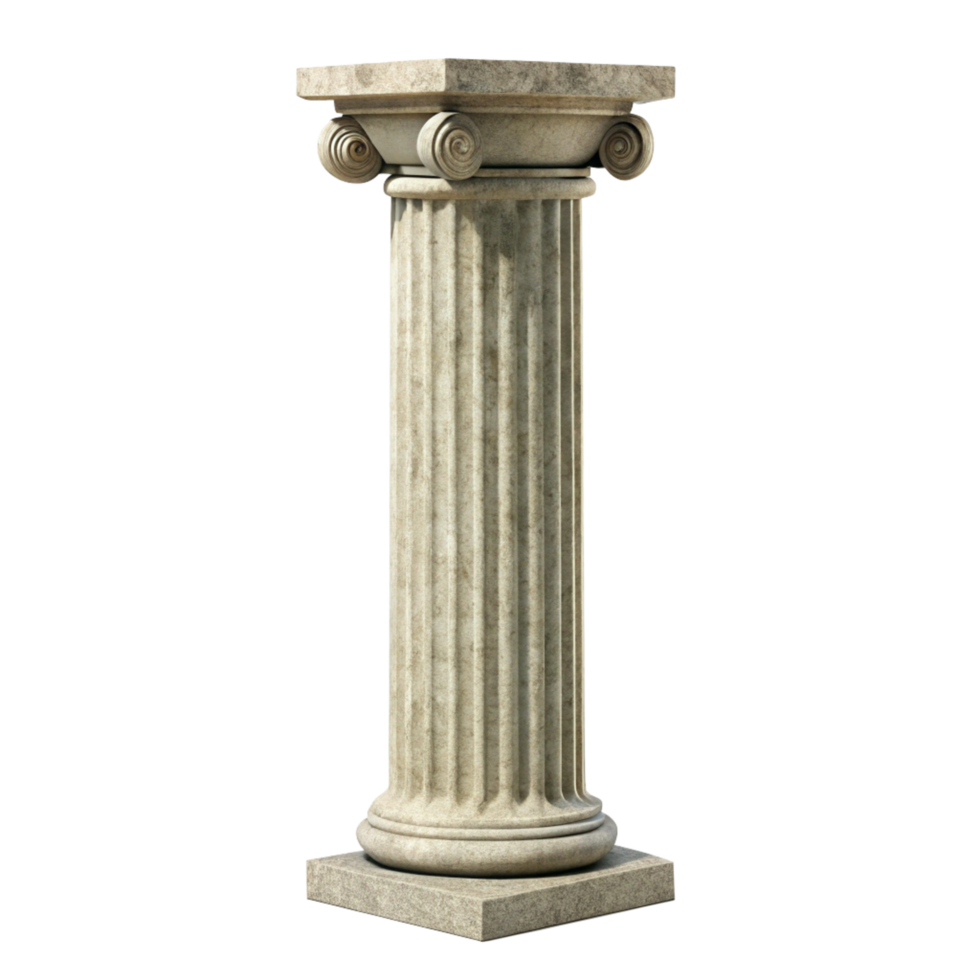 Ancient Greek Style Marble Column Architectural Element 3D Render png