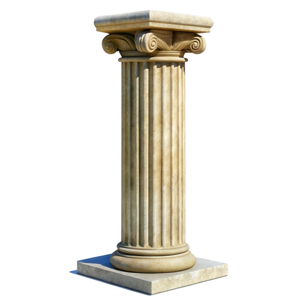 A Classic Ionic Column Architectural Design Element Rendered in 3D png