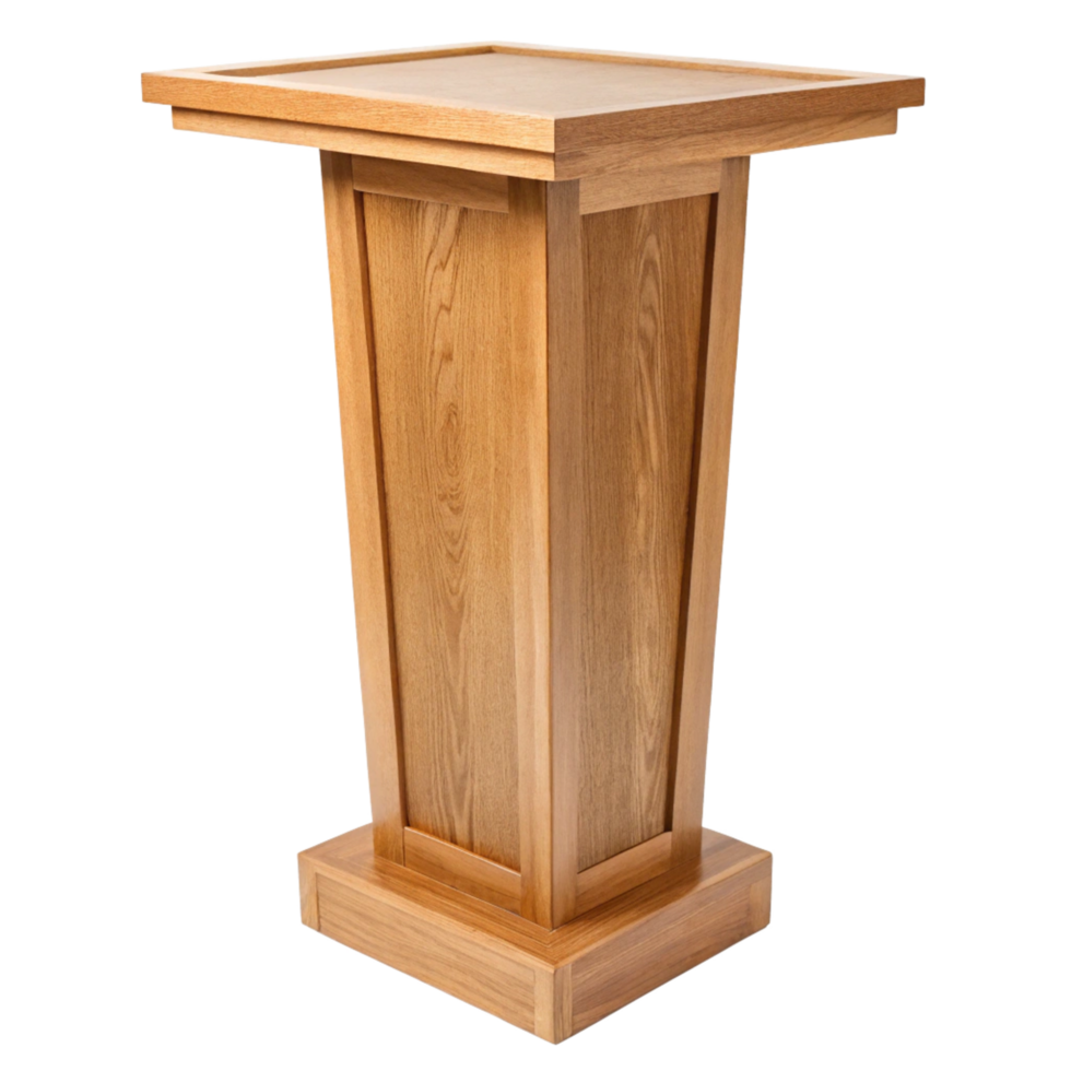Elegant Light Oak Wooden Lectern Podium Stand for Presentations and Speeches png