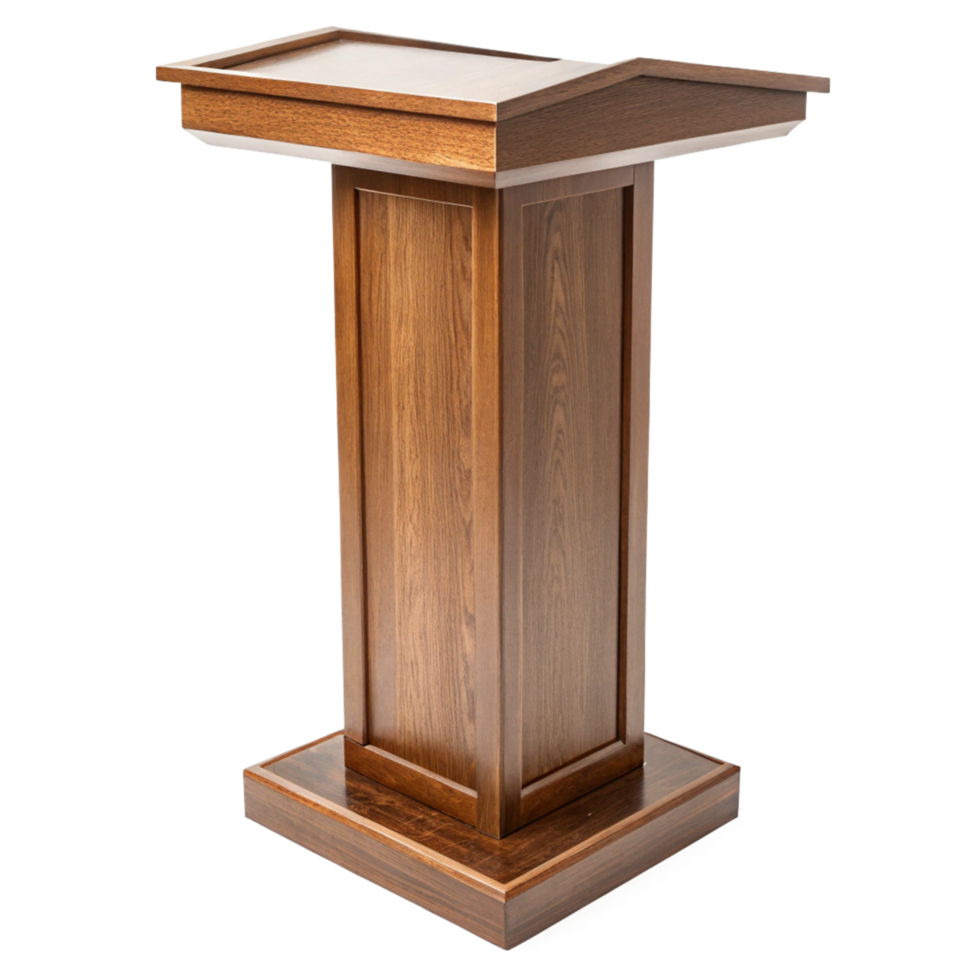 Elegant Dark Wood Lectern Podium for Presentations and Speeches png