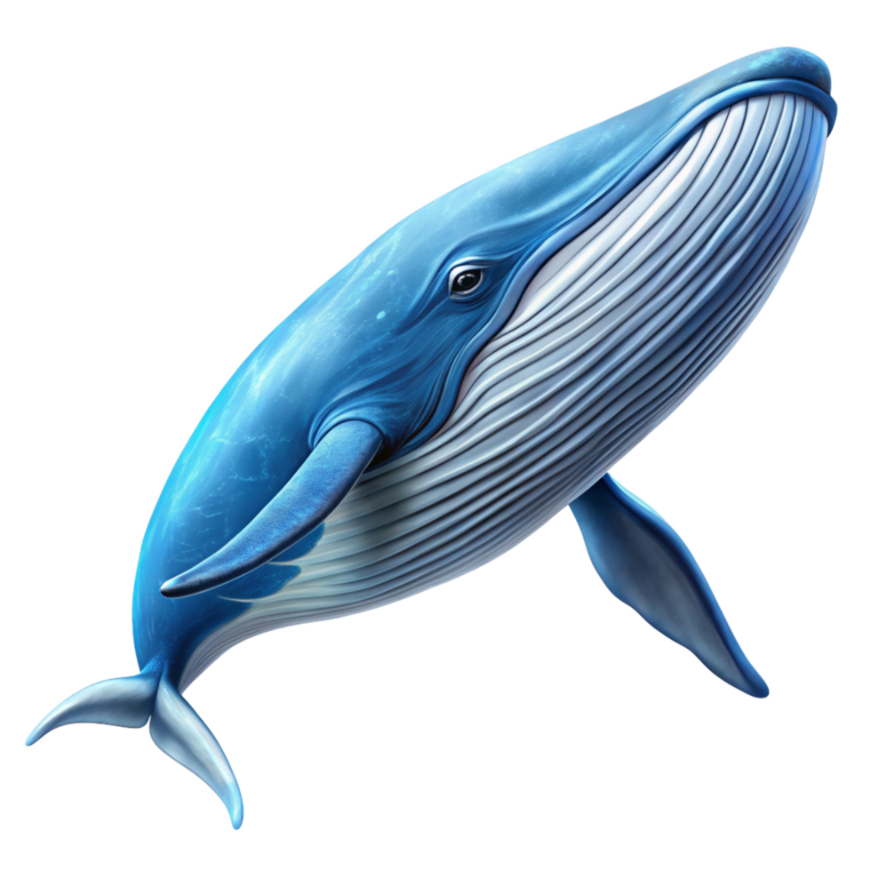 Stunning 3D Render of a Blue Whale Gracefully Swimming in the Ocean Depths png