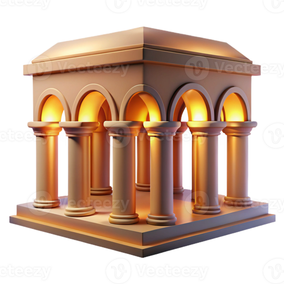 impressive classic Romanesque architecture, rounded arches, massive walls, dramatic lighting, historical style premium png