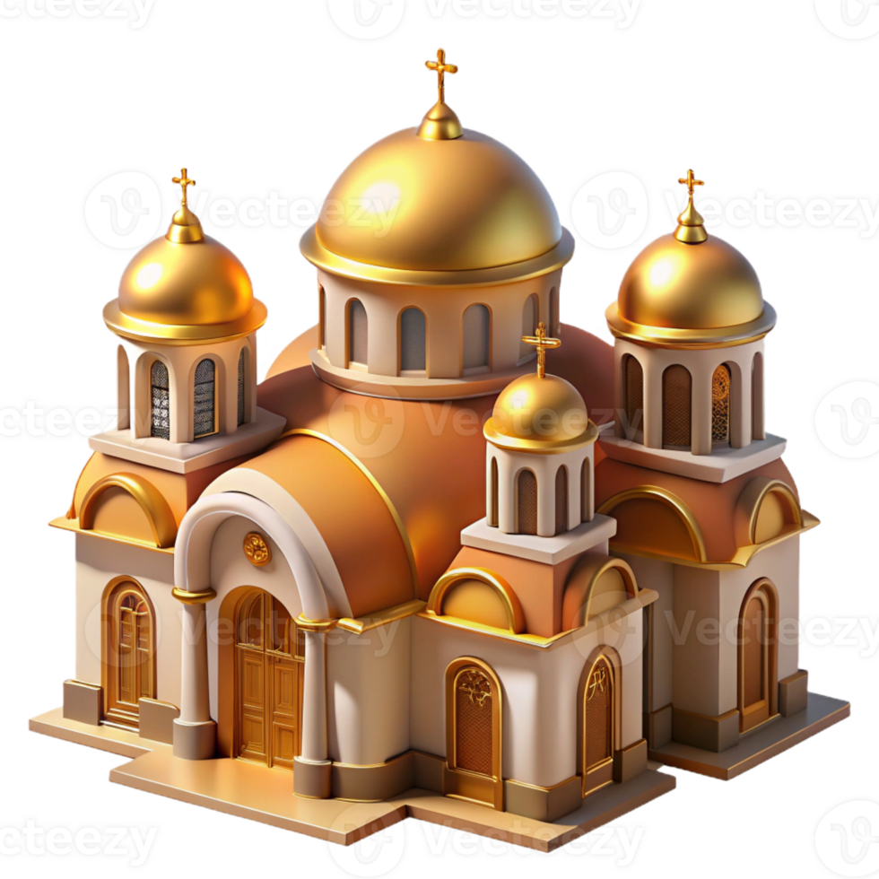 wonderful rustic Byzantine church, mosaics, domes, golden light, spiritual atmosphere, iconic style authentic png