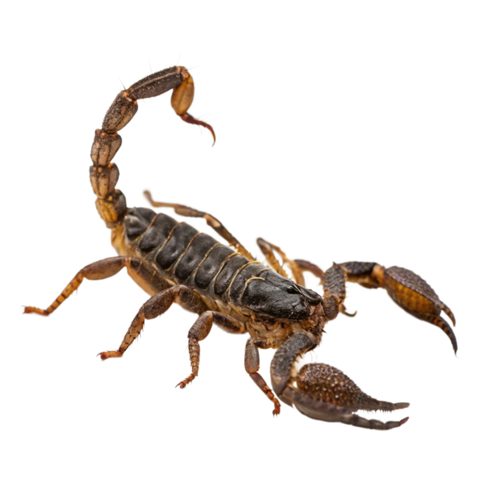 Closeup of a Desert Scorpion on Black Background Detailed View of Arachnid png