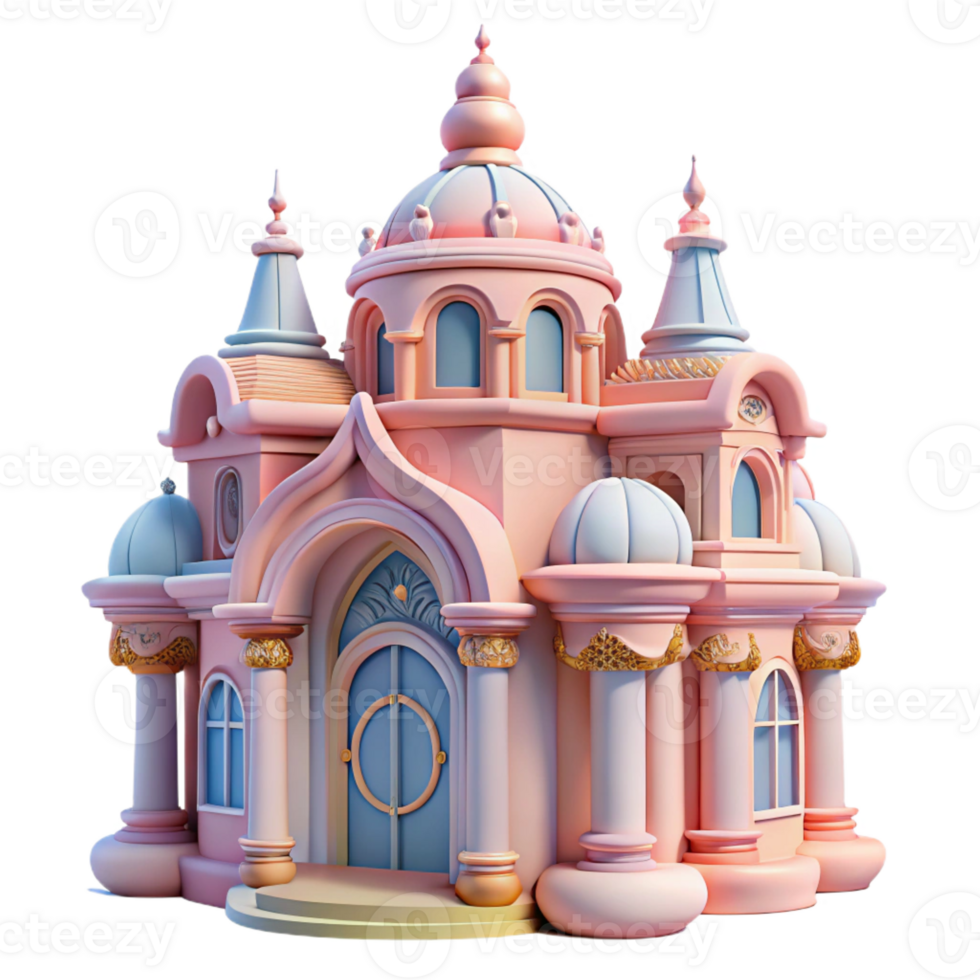 beautiful contemporary Rococo architecture, delicate ornamentation, pastel colors, soft lighting, whimsical style high resolution png