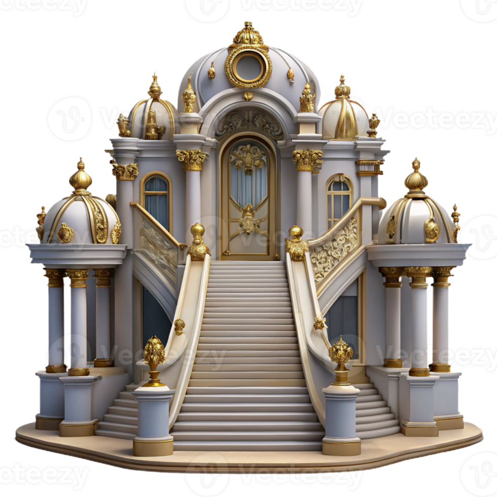 magnificent artistic Baroque palace, ornate details, grand staircase, opulent lighting, regal style high resolution png