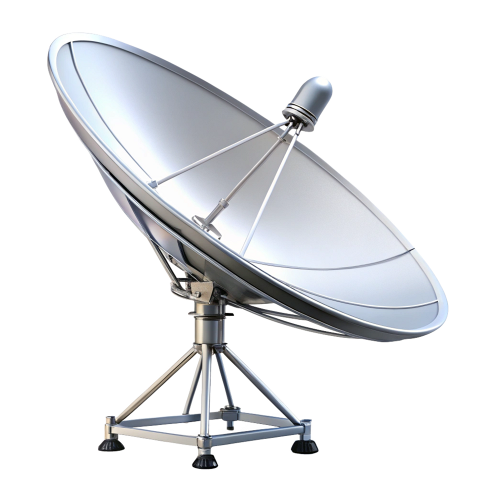 Highdefinition 3D Render of a Modern Satellite Dish Antenna System for Telecommunications png