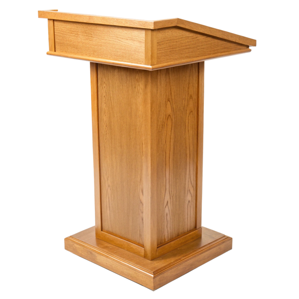 Elegant Light Brown Wooden Lectern Podium for Presentations and Speeches png