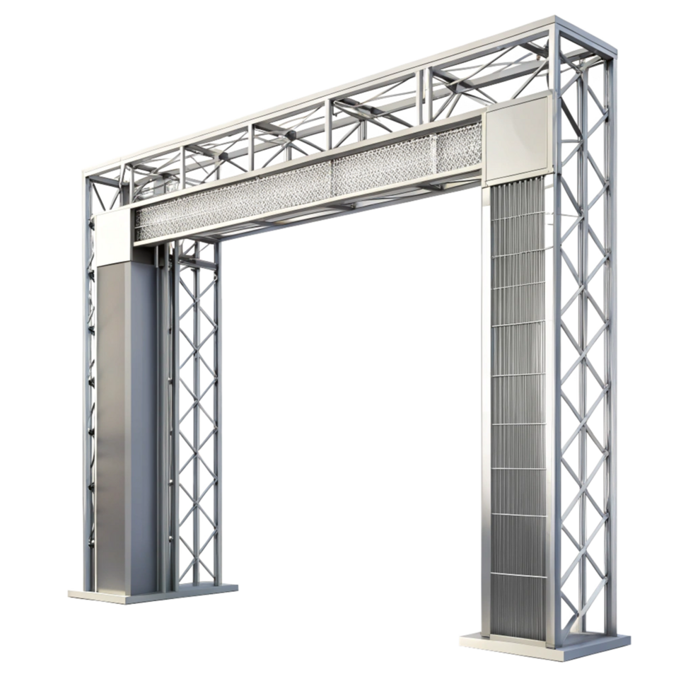 Industrial Metal Structure with Air Filtration System and Gantry Design png