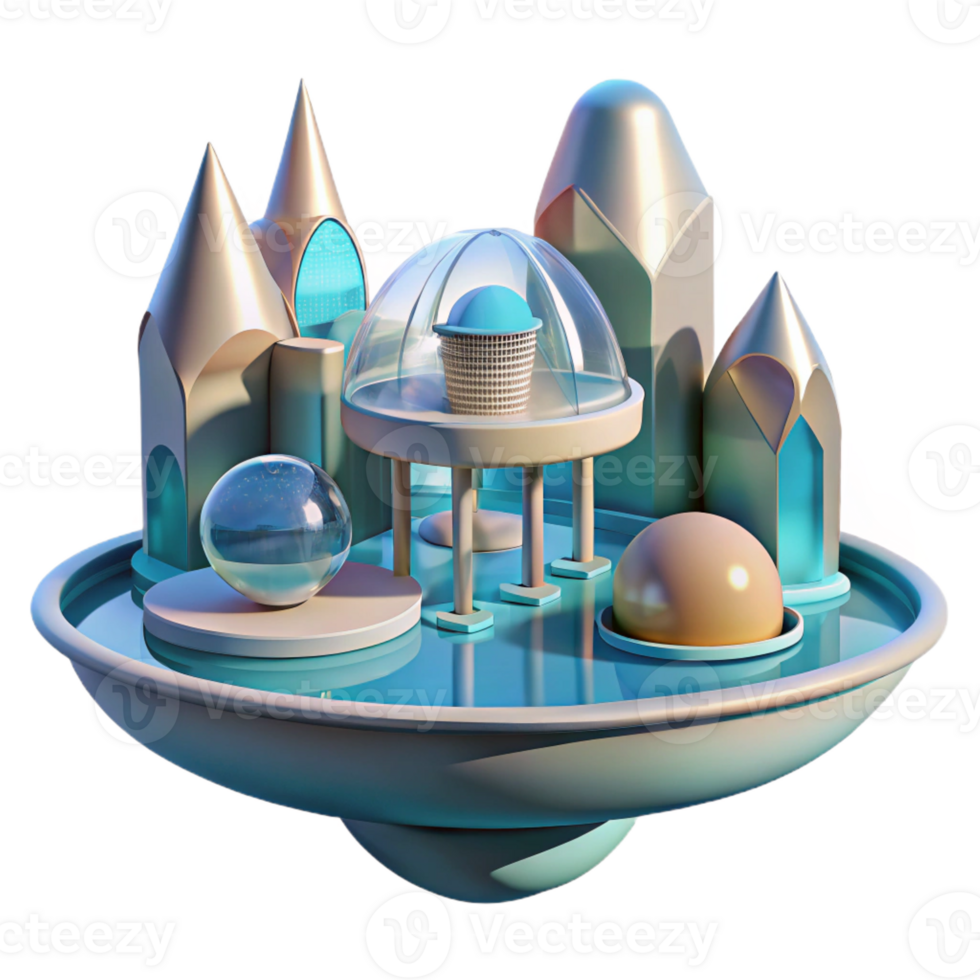 elegant minimalist Floating architecture, buoyant structures, water reflections, soft light, futuristic style genuine png