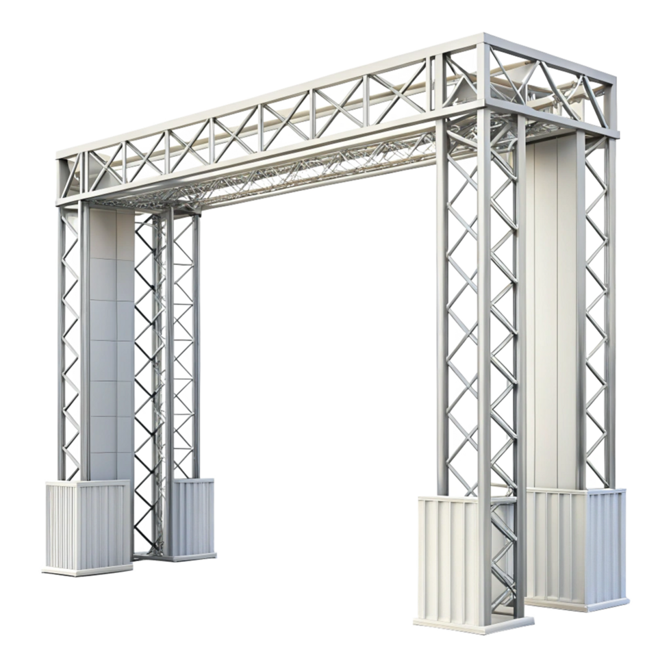 White Metal Truss Archway Structure for Events and Exhibitions png