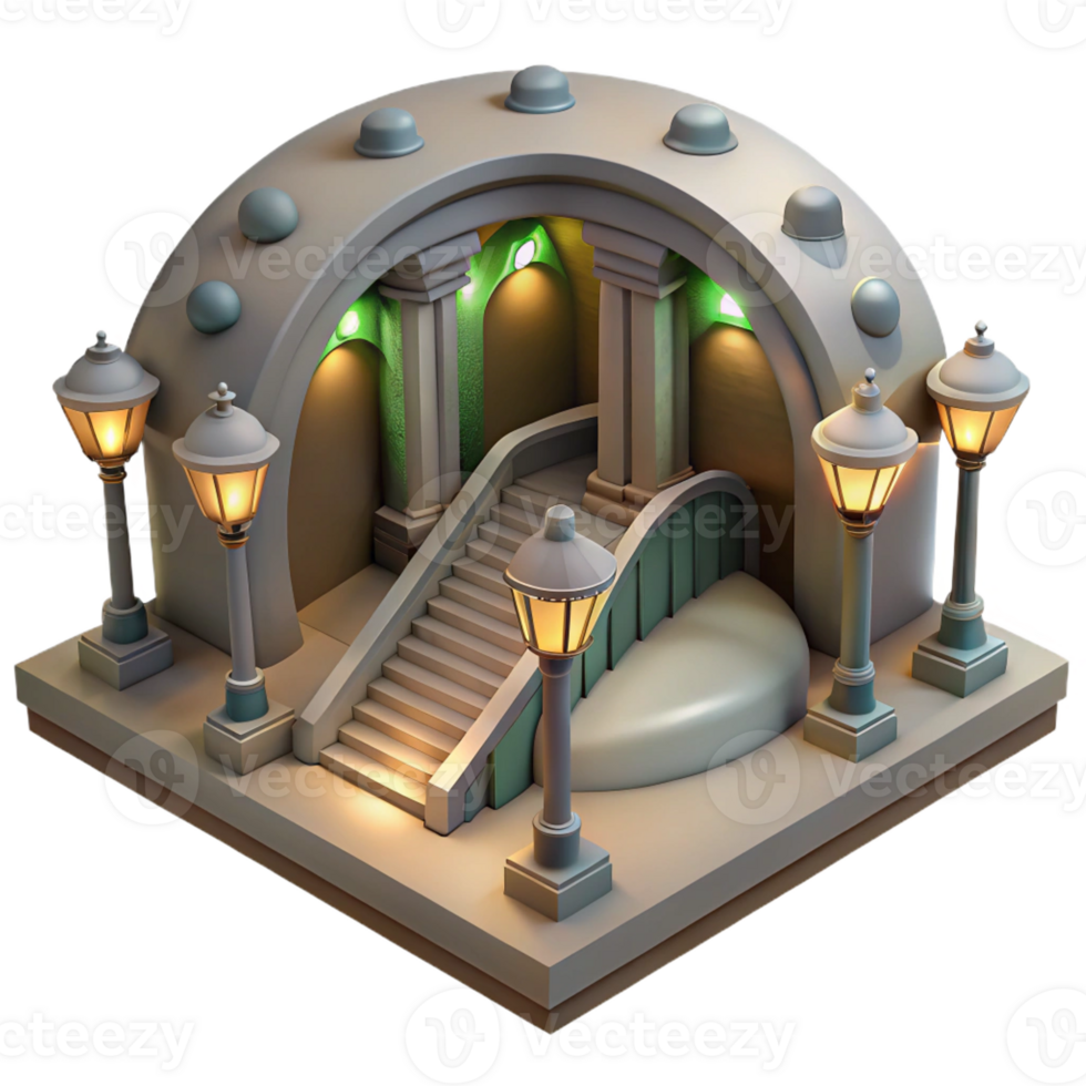 extraordinary rustic Underground architecture, subterranean spaces, artificial lighting, dramatic atmosphere 4K png