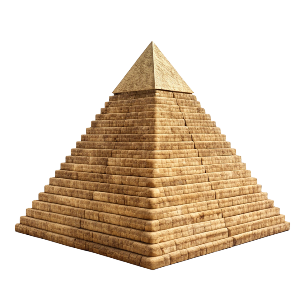 A Stunning 3D Render of a Step Pyramid Against a Black Background png