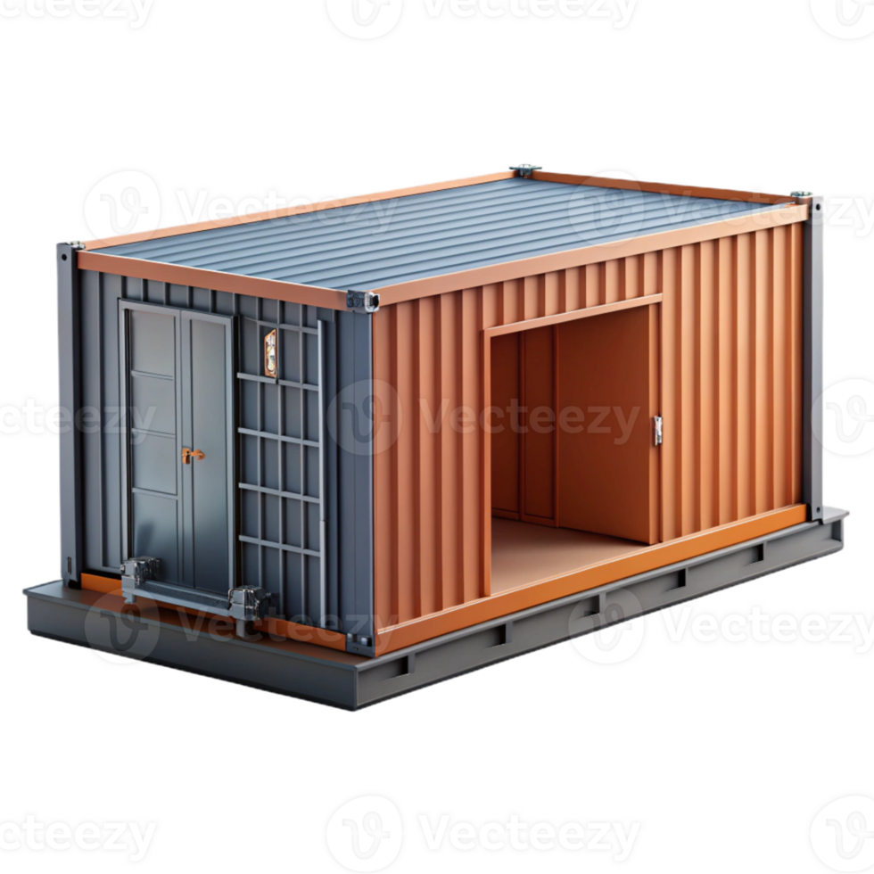 dramatic classic Shipping container architecture, repurposed materials, industrial aesthetic, raw light authentic png