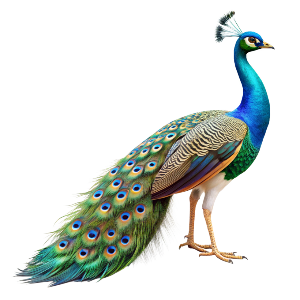 Majestic Indian Peafowl Stunning Display of Vibrant Plumage and Feathers png