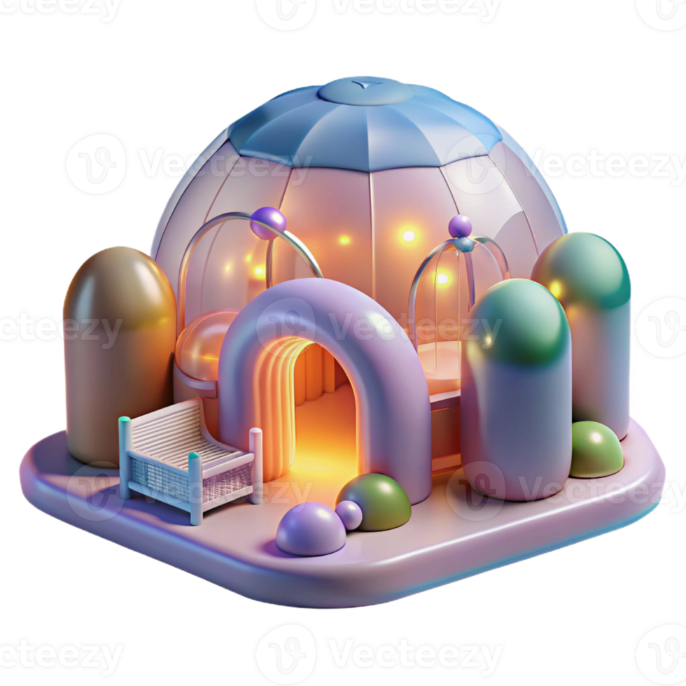 stunning artistic Inflatable architecture, temporary structures, translucent materials, diffused light original png