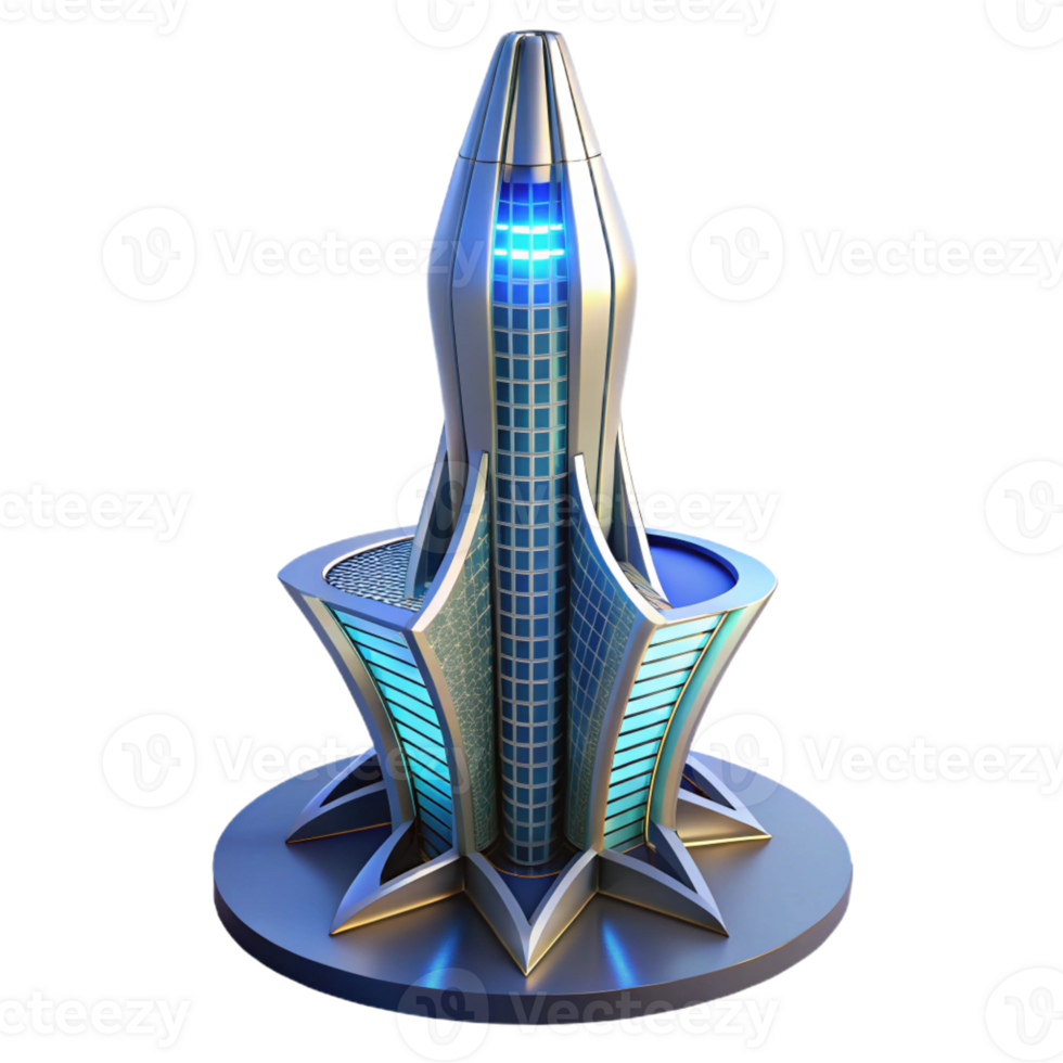 dramatic contemporary Conceptual skyscraper design, innovative form, sustainable features, dramatic lighting, futuristic architecture visualization original png