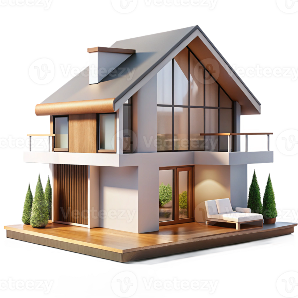 vibrant artistic Modern minimalist house, clean lines, open plan, natural light, Scandinavian design authentic png