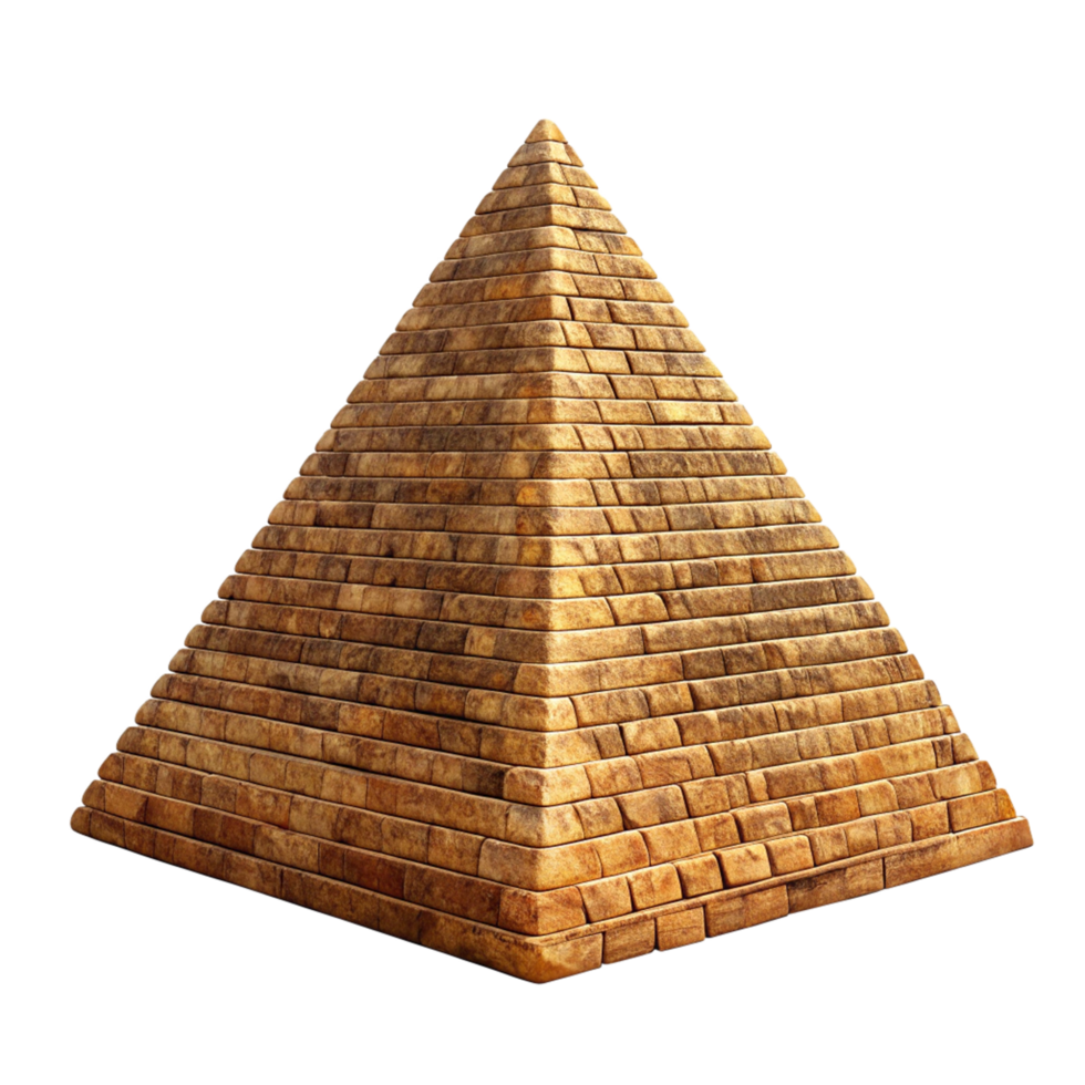 A Detailed 3D Render of an Ancient Egyptian Pyramid Isolated on Black Background png
