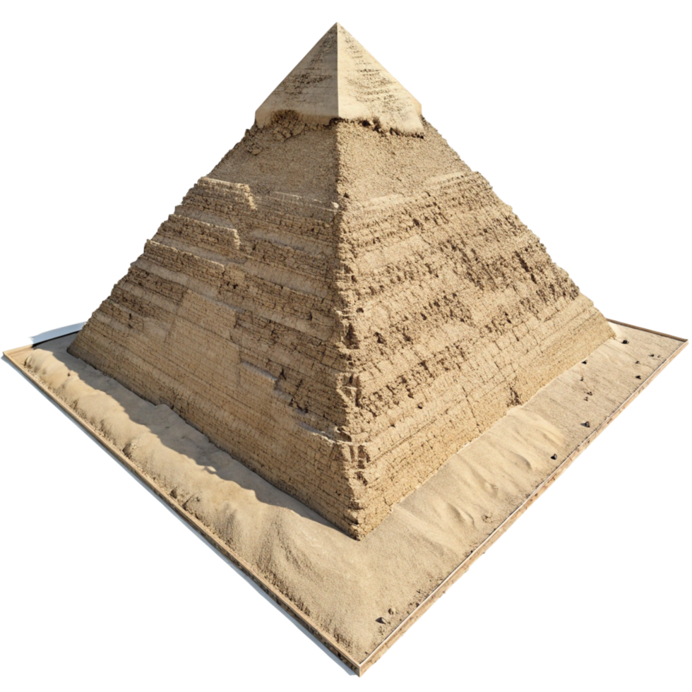 Detailed Model of an Ancient Egyptian Pyramid Made of Sand png