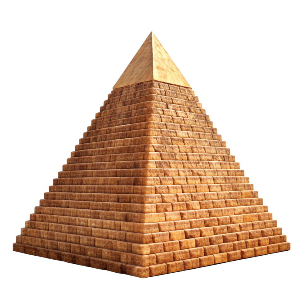 A Detailed 3D Render of an Ancient Egyptian Pyramid Structure with Stone Blocks png
