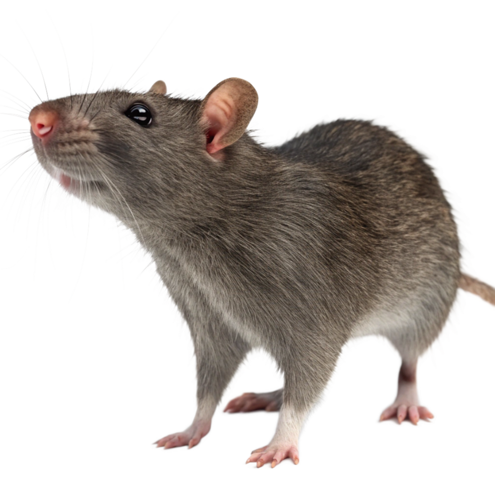 A Closeup of an Adorable Gray Rat with Long Whiskers png