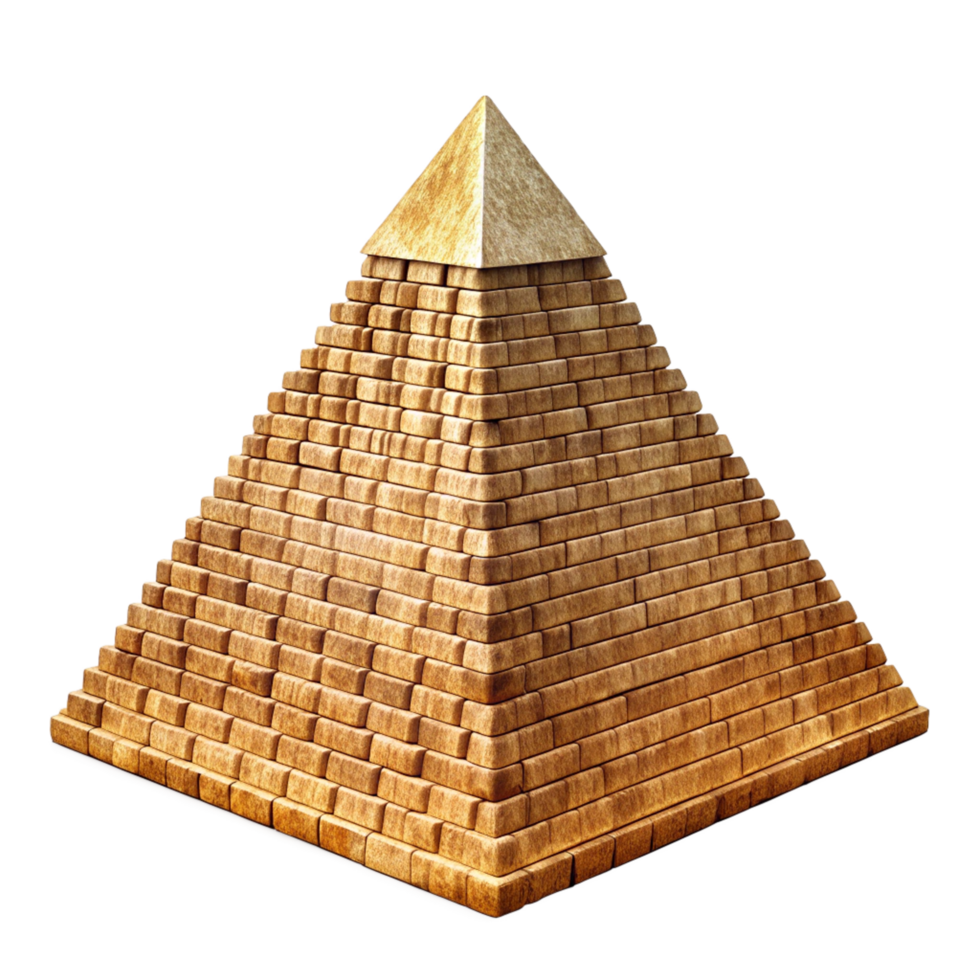 Ancient Egyptian Pyramid Model Detailed 3D Render of Stone Blocks and Structure png