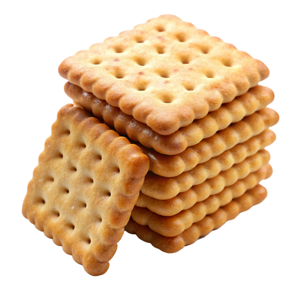 A Delicious Stack of Crispy Golden Brown Crackers Ready to Eat png