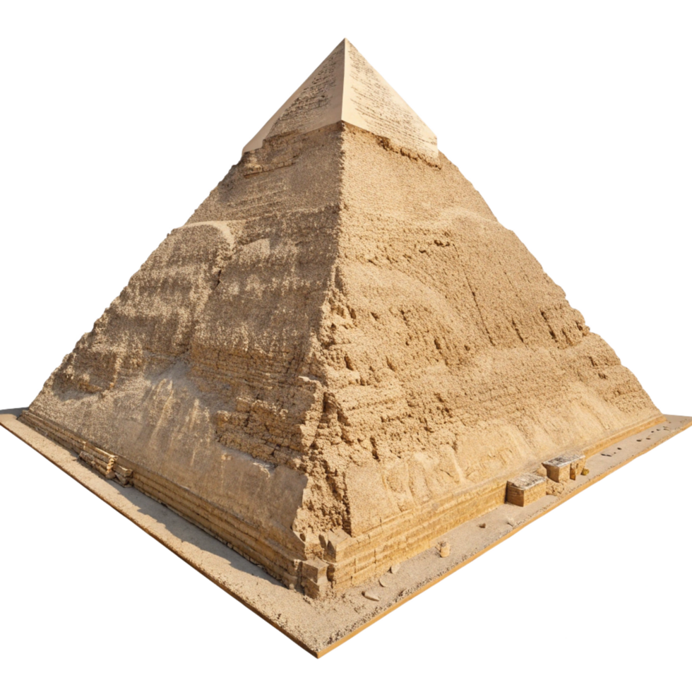 Detailed Model of the Great Pyramid of Giza Showing Ancient Egyptian Architecture and Construction png