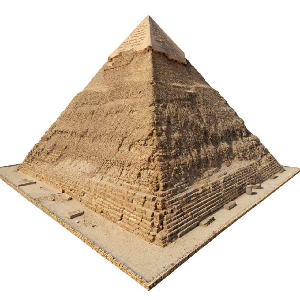 Detailed Model of an Ancient Egyptian Pyramid Against a Black Background png