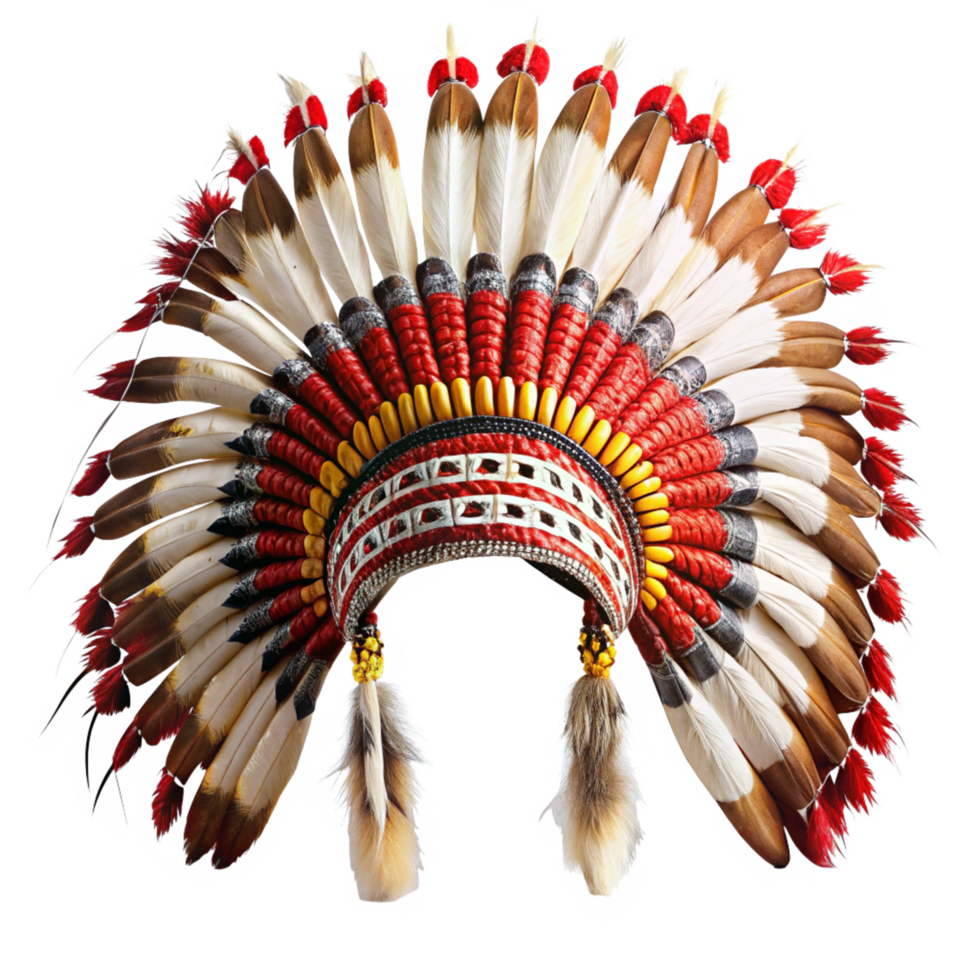 Native American Headdress Regalia Traditional Ceremonial Feather War Bonnet png