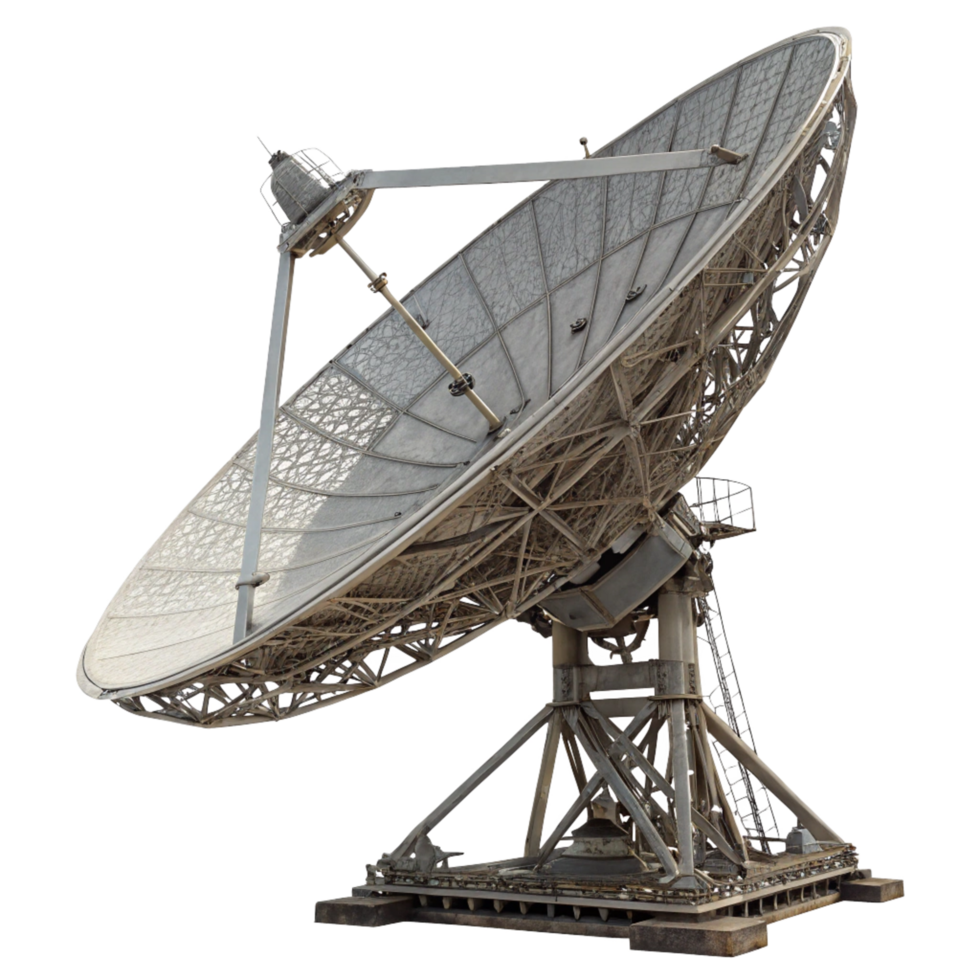 Large Satellite Dish Antenna for Telecommunications and Space Exploration png