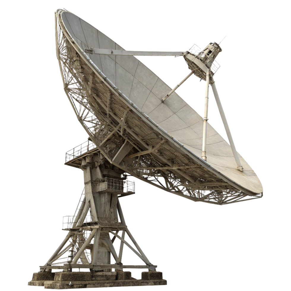 Large Radio Telescope Antenna Dish for Space Communication and Deep Space Exploration png