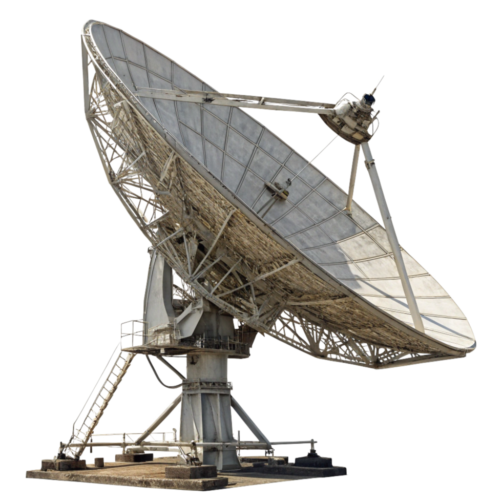 Large Satellite Dish Antenna for Space Communication and Reception png